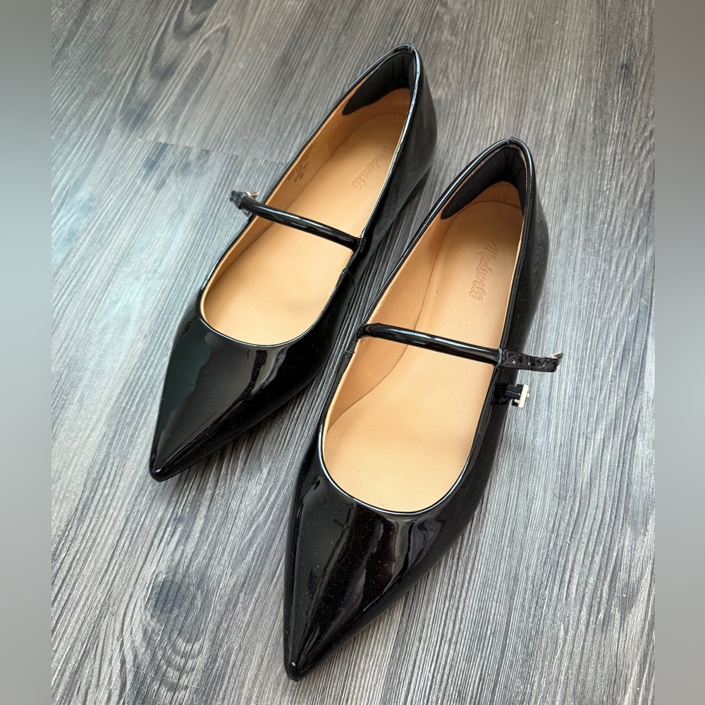 Elsie mary jane flat size 7 women black patent leather